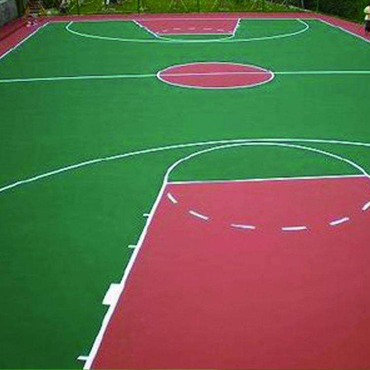 學校運動場硅PU地坪施工 面層選用高強度硅樹脂顆粒材料